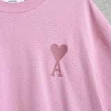 アミパリ アミ パリス ハートロゴ Tシャツ ピンク タグ付き未使用品 - NEWSED