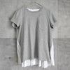 サカイ ドッキング プリーツ ブラウス Tシャツ 半袖トップス グレー / アイボリー レディース