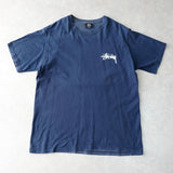 ステューシー ロゴ 両面プリント 半袖Tシャツ ネイビー - NEWSED