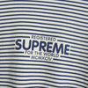 Supreme Logo Striped Long Sleeve T-Shirt in Ivory/Navy