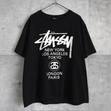 ステューシー 両面プリント Tシャツ ブラック - NEWSED
