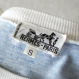 エルメス ホース柄 バイカラー 半袖トップス Tシャツ ブルー / ホワイト - NEWSED