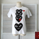 プレイ コムデギャルソン ハートロゴ プリント Tシャツ ホワイト - NEWSED
