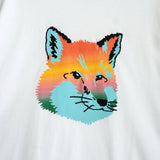 メゾン キツネ フォックスヘッド プリント Tシャツ ホワイト - NEWSED