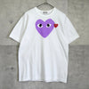 Play Comme des Garçons Heart Logo T-Shirt in White/Purple