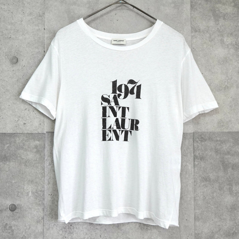 サンローラン プリント Tシャツ ホワイト - NEWSED