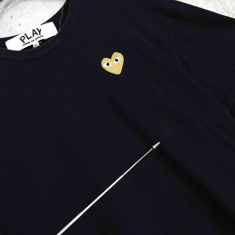 プレイ コムデギャルソン ハートロゴ Tシャツ ブラック - NEWSED
