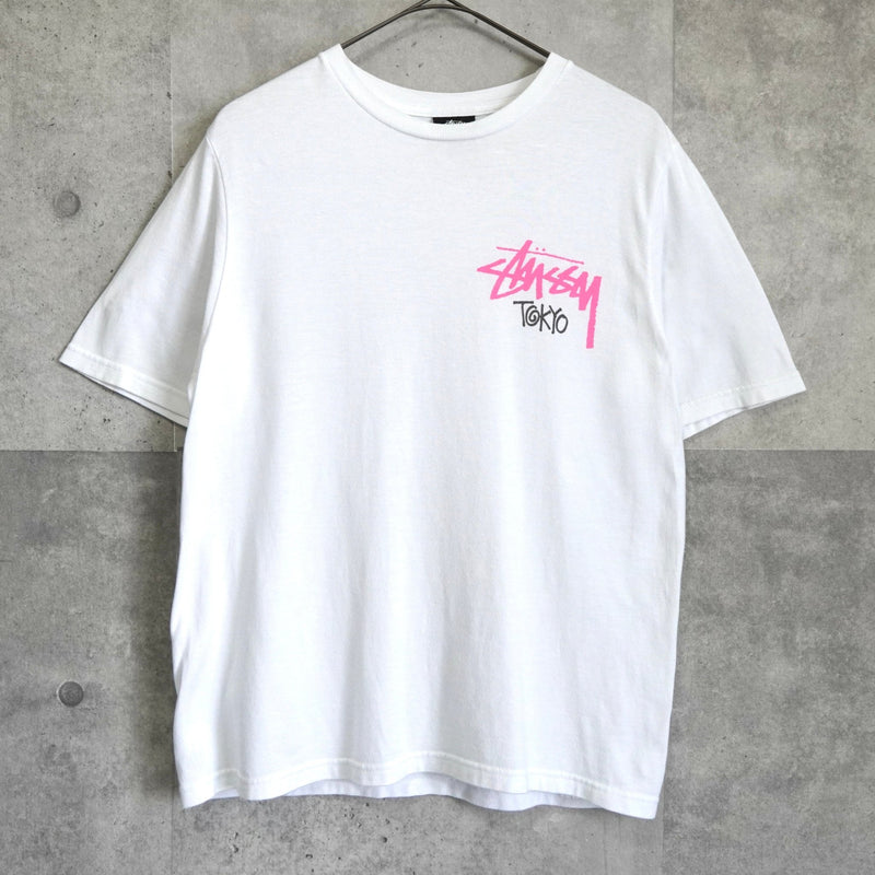 ステューシー プリント Tシャツ ホワイト × ピンク | ブランド古着を