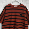 メゾン キツネ フォックス ボーダー Tシャツ オレンジブラウン