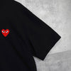 Play Comme des Garçons 黑色心形徽标 T 恤