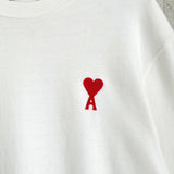 アミパリ アミ パリス ハートロゴ オーバーサイズ Tシャツ ホワイト - NEWSED