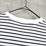 ラコステ ロゴ ボーダー 鹿の子 Tシャツ ブラック × ホワイト - NEWSED