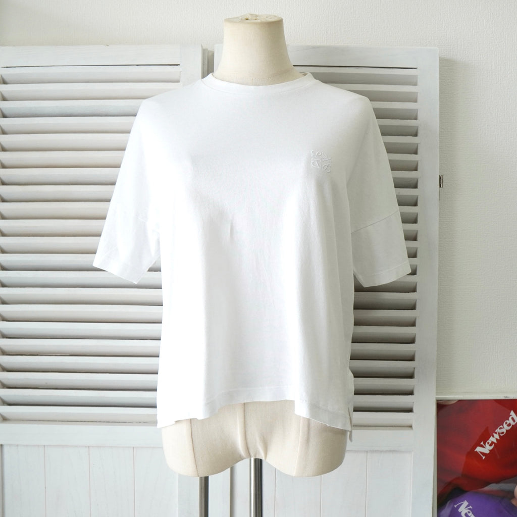 ロエベ アナグラム 刺繍 Tシャツ ホワイト レディース
