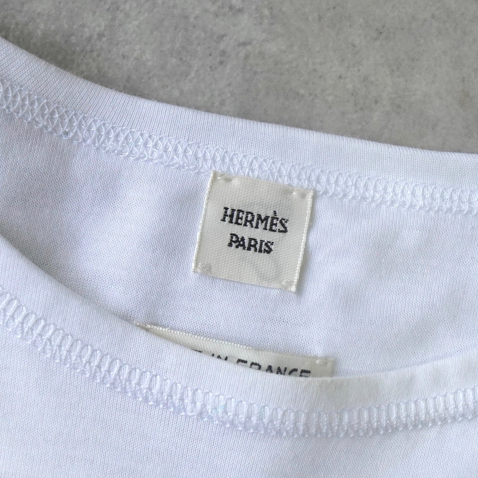 エルメス ロゴ 刺繍 ポケット Tシャツ ホワイト | ブランド古着を扱う 