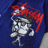 ステューシー ロゴ プリント Tシャツ ブルー - NEWSED