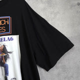 エムエムシックス メゾンマルジェラ プリント Tシャツ ブラック - NEWSED