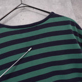 ポロ ラルフローレン 星条旗ロゴ 刺繍 ボーダー柄 Tシャツ グリーン / ネイビー - NEWSED