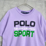 ポロ スポーツ ラルフローレン ショート丈 ロゴ Tシャツ パープル - NEWSED