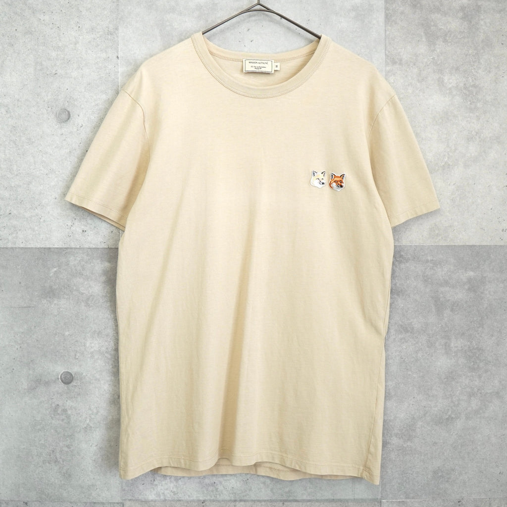 Maison Kitsune Double Fox Head T-Shirt, Beige