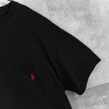 ポロ バイ ラルフローレン ロゴ刺繍 ポケット Tシャツ ブラック - NEWSED
