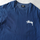 ステューシー ロゴ 両面プリント 半袖Tシャツ ネイビー - NEWSED