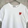 Play Comme des Garçons 白色心形徽标 T 恤