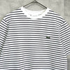 Lacoste 徽标边框珠地网眼 T 恤黑色 x 白色