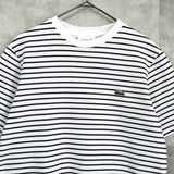 ラコステ ロゴ ボーダー 鹿の子 Tシャツ ブラック × ホワイト - NEWSED