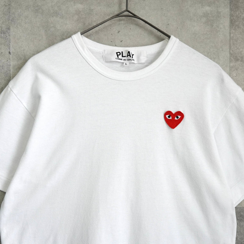 プレイ コム デ ギャルソン ハート Tシャツ ホワイト - NEWSED