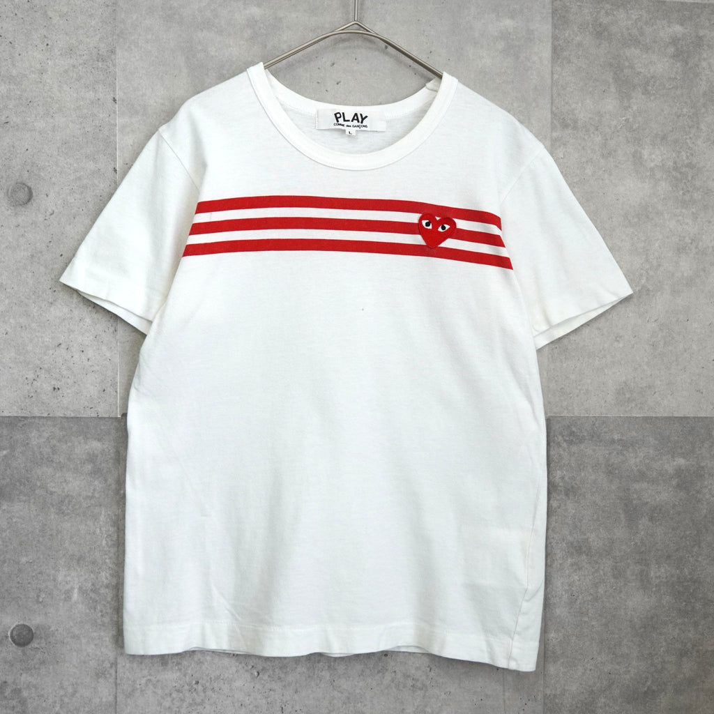 プレイ コムデギャルソン ハートロゴ Tシャツ ホワイト