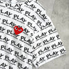 Play Comme des Garçons 白色心形徽标印花 T 恤
