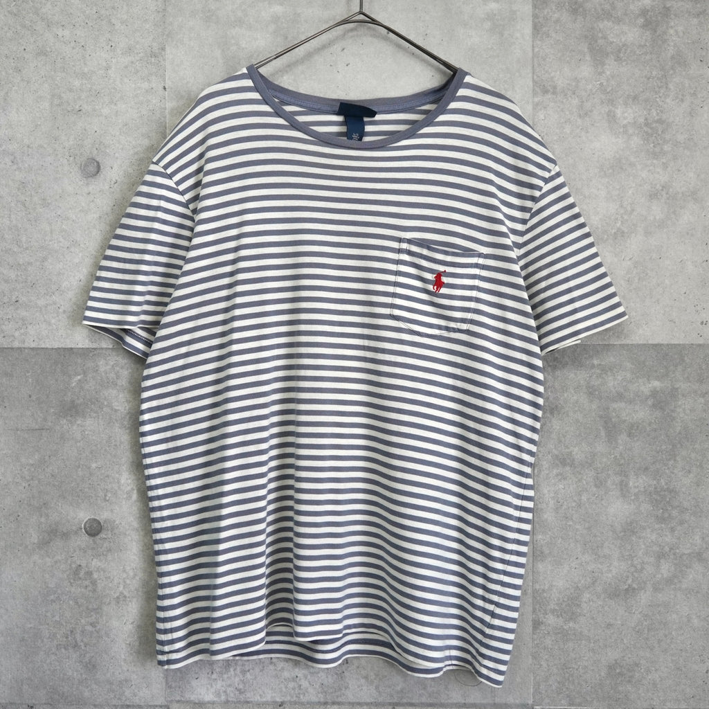 Polo by Ralph Lauren 小马标志条纹 T 恤（灰色/白色）