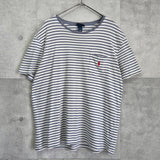 ポロ ラルフローレン スモールポニー ロゴ ボーダー Tシャツ グレー / ホワイト - NEWSED