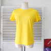 Courrèges Logo Sporty Fabric T-Shirt, Short Sleeve Top, Yellow, Women's