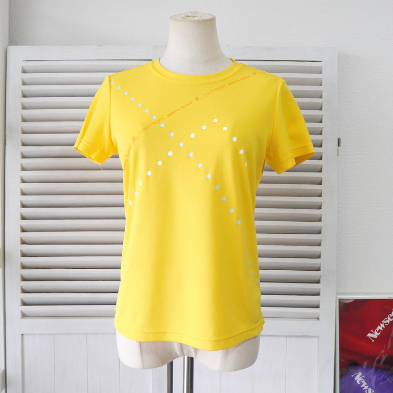 クレージュ ロゴ スポーティー生地 Tシャツ 半袖トップス イエロー レディース - NEWSED