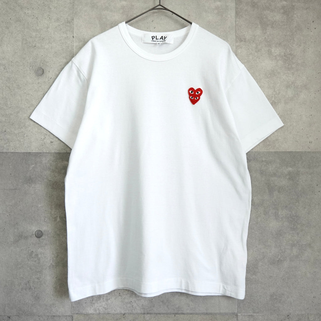 プレイ コム デ ギャルソン ハート Tシャツ ホワイト