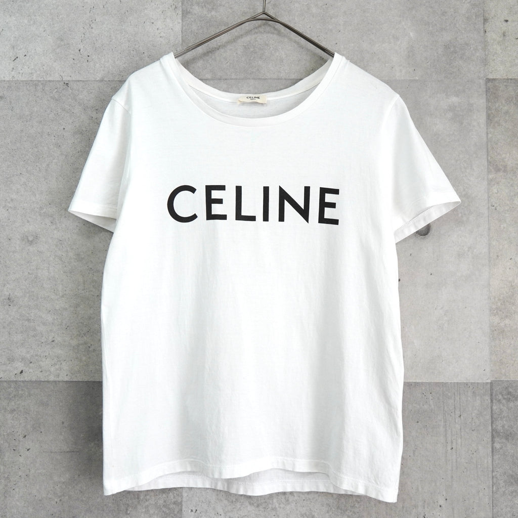 CELINE Classic Logo T-shirt White | ブランド古着を扱うリユース