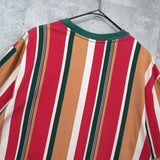 ゲス ロゴ 刺繍 ストライプ柄 Tシャツ マルチカラー - NEWSED