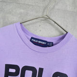 ポロ スポーツ ラルフローレン ショート丈 ロゴ Tシャツ パープル - NEWSED