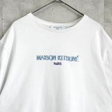 メゾン キツネ ロゴ 刺繍 Tシャツ ホワイト - NEWSED