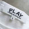 プレイ コムデギャルソン ハート ロゴ Tシャツ ホワイト