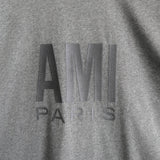 アミ パリス アミパリ ロゴ刺繍 オーバーサイズ Tシャツ グレー - NEWSED