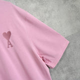 アミパリ アミ パリス ハートロゴ Tシャツ ピンク タグ付き未使用品 - NEWSED