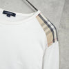 Burberry Nova 格纹长袖 T 恤（白色/米色）