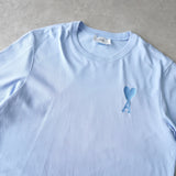 アミパリ アミ パリス ハートロゴ Tシャツ ブルー - NEWSED