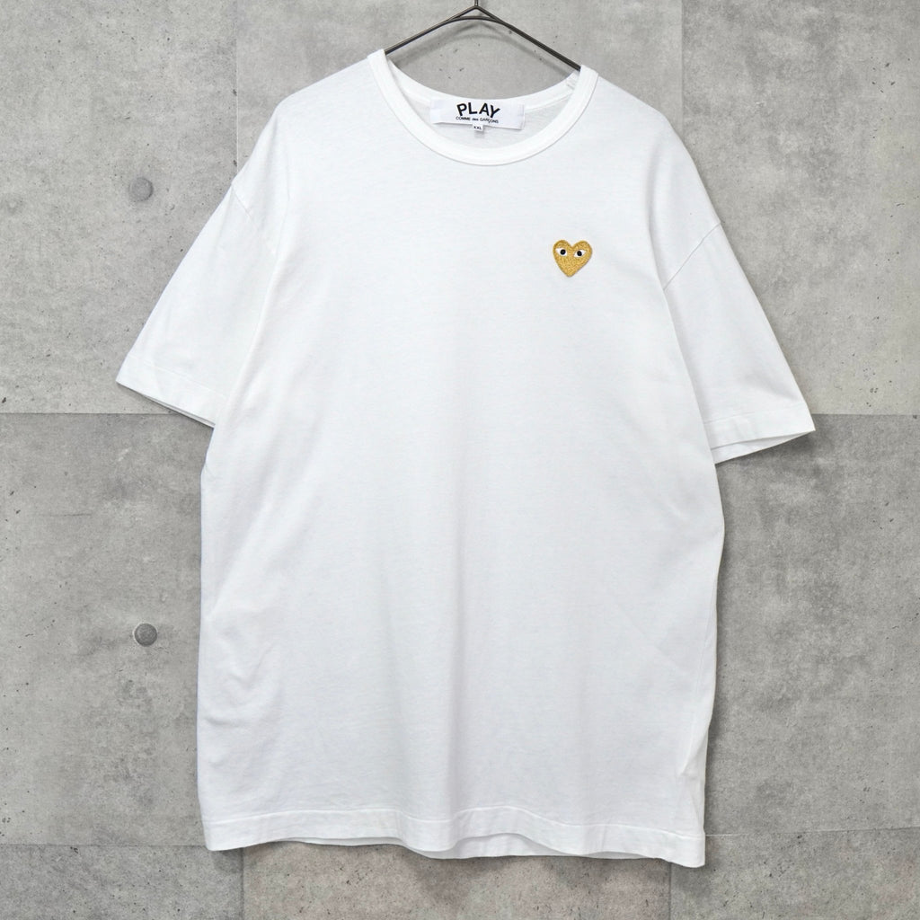プレイ コムデギャルソン ハートロゴ Tシャツ ホワイト