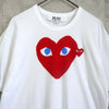 プレイ コム デ ギャルソン ハートロゴ プリント Tシャツ ホワイト