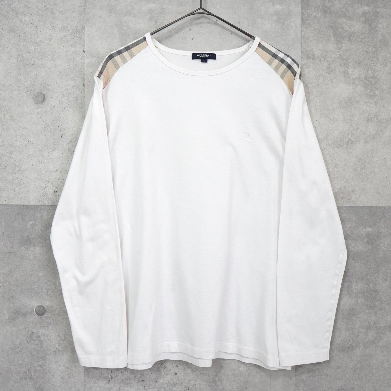 バーバリー　半袖Tシャツ　サイドノバチェック　ホワイト　S 8080856 バーバリー半袖TシャツサイドノバチェックホワイトS