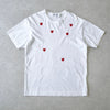 Play Comme des Garçons 白色心形徽标 T 恤