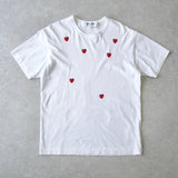プレイ コムデギャルソン ハートロゴ Tシャツ ホワイト - NEWSED